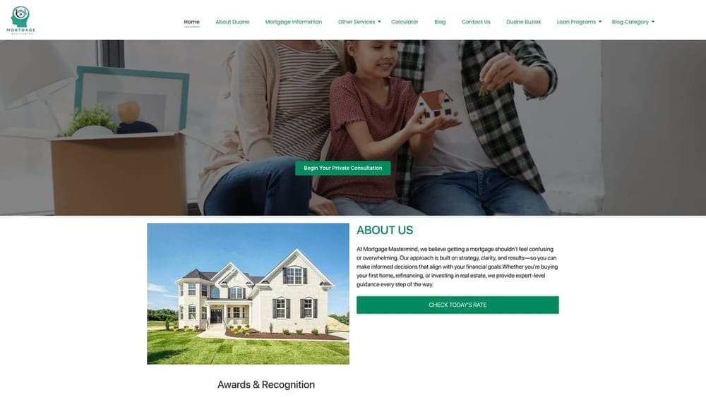 Screenshot of Mortgage Mastermind (Coast2Coast Mortgage) website